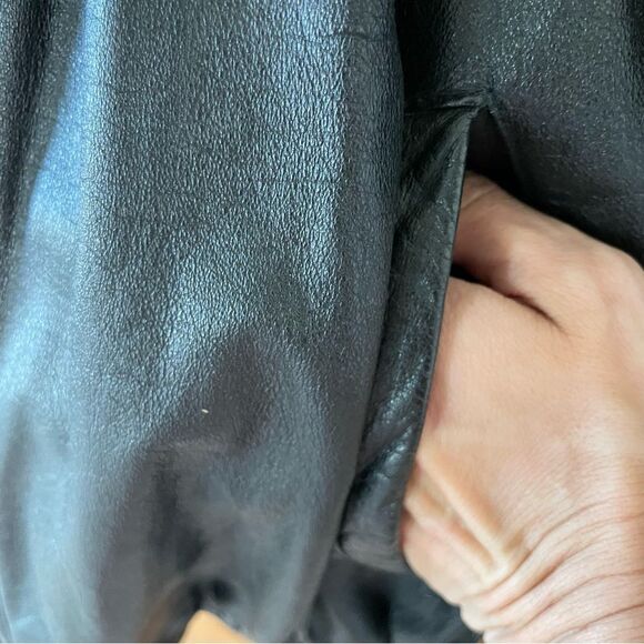 Port Authority Men’s Dark Brown Leather Bomber Jacket Size L with Java Logo - Picture 6 of 12